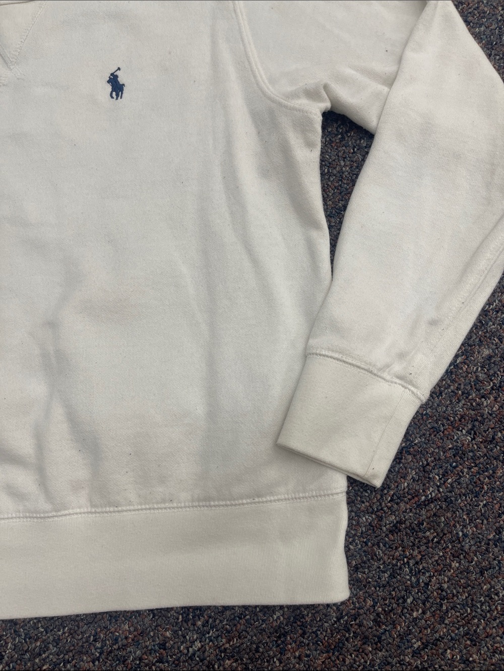Polo by Ralph Lauren Cream Crewneck Sweatshirt with Navy Pony - Picture 3 of 6